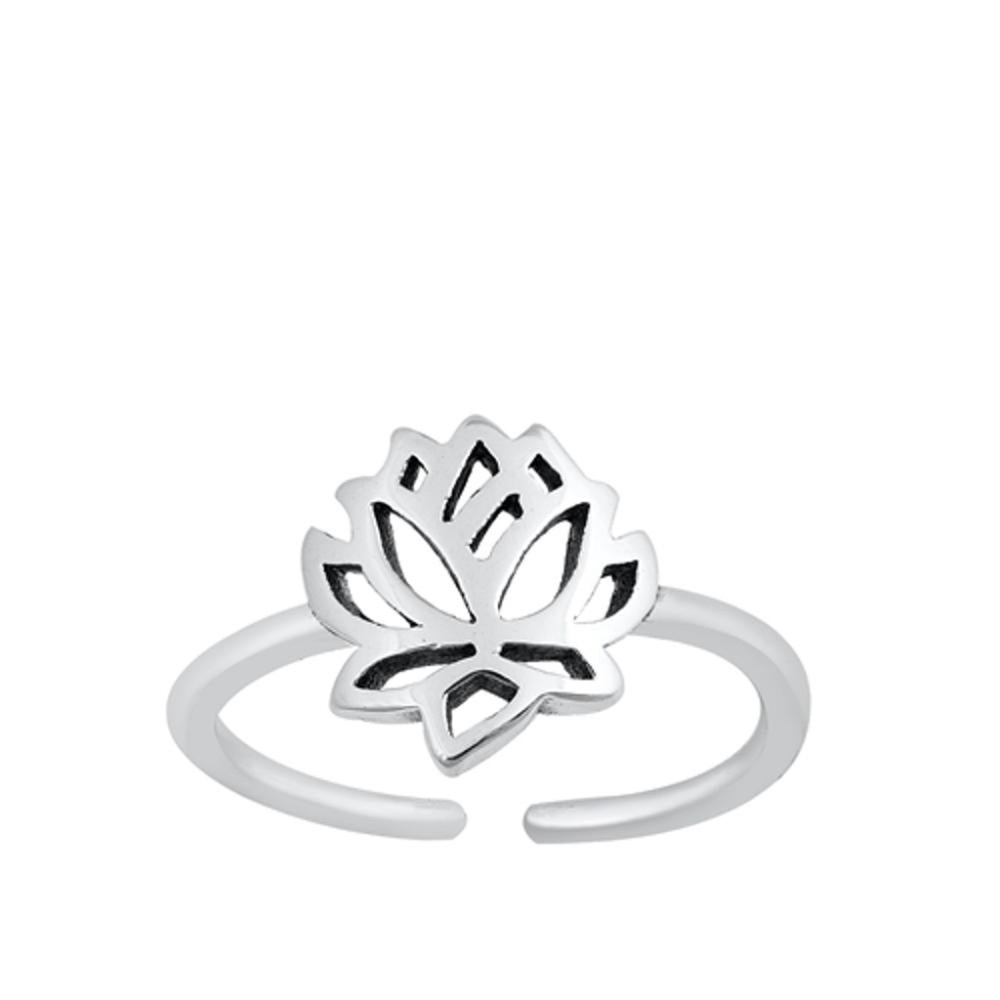 Sterling Silver Lotus Toe Ring